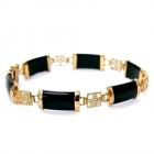 Bracelet Femme Onyx Noir Plaqué Or