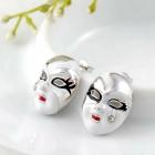 Boucles d'oreilles clou bijoux femme masque Pierrot