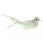 oiseaux blanc  pailleté sur pince argent