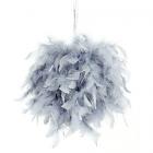 Boule pompons de plumes grise 20 cm