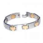 Bracelet acier homme femme bijoux ton argent et ton or