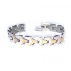 Bracelet acier homme femme bijoux ton argent et ton or