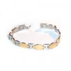 Bracelet acier homme femme bijoux ton argent et ton or