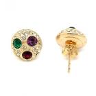 Boucles clou d'oreilles mariage - Bijoux femme ton or cristal 