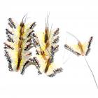 Papillons plumes crème sur tige x 12