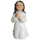 Figurine Sujet de Communion : jeune fille communiante Agenouillée