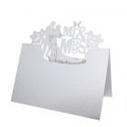 Marque Place Mr & Mrs Dentelle Blanc x 10