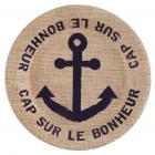10 assiettes en carton ancre marine