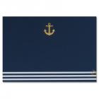 Sets de table cartonnés marinière et ancre dorée (lot de 10)