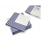 20 serviettes en papier marinière bleu marine