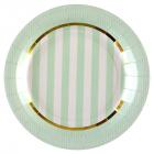  10 Assiettes Carton Baby Shower Vert Menthe