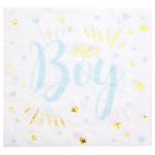 Serviette Papier Baby Shower Bleu Blanc Or (Lot de 20)