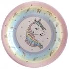 10 Assiettes Licorne 22,5cm Rose