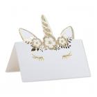 Marque-places Jolie Licorne paillette dorée (lot de 8)