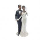 Figurine mariage couple noir 21 cm
