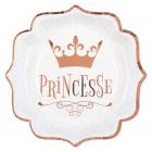 Assiettes Princesse en carton métallisé or (lot de 10)