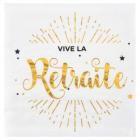  Serviettes de Table Vive la Retraite blanc et or (lot de 20)