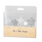 Bougie étoile argent sur pic 7 cm  (lot de 5)