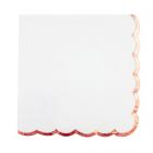 Serviettes blanc et liseré rose gold x 16