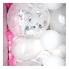 3 Ballons transparents confettis argent 30cm 