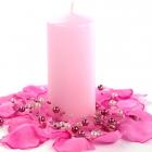 Bougie décorative cylindrique rose pâle 10cm