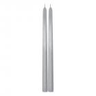 Bougies Flambeau métal argent 30 cm (lot de 2)