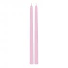 Bougies Flambeau rose 30 cm (lot de 2)