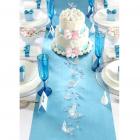 Chemin de table satin bleu ciel 30 cm x 2,75 m