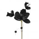 4 Orchidées et perles noires sur pique 25 cm