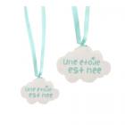 Sachets à dragées coton nuage bleu - Lot de 4