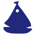 Étiquettes voilier bleu marine et raphia 50 x 40  mm - Lot de 12