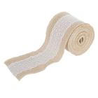 Ruban en toile de jute naturelle et dentelle 8 cm x 5 M 