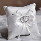 Porte Alliance Mariage Blanc - Coeur Strass - 20x20 cm