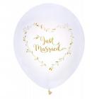 Ballons en latex blanc just married or 23 cm - Lot de 8