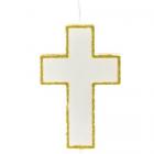 Bougie Communion Croix Pailletée - Or