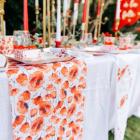 Chemin de table Tissu Coquelicot Theme Poppy Love