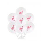 5 ballons gonflables flamant rose - fuchsia et blanc