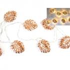 Guirlande de feuille lumineuse Rose Gold 10 led 165cm