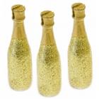 3 marque-places bouteilles de champagne or