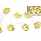 Guirlande de feuilles tropicales - 10 lampes Led rose gold ou or