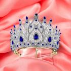 Diadème de Miss Serre-tête Mariage Cristal Bleu Saphir
