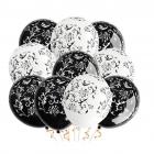 Ballon Baroque Noir / Blanc Décoration Mariage  (lot de 5) 