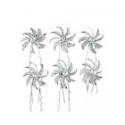3 epingles cheveux mariage fleur de cristal clair