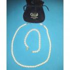 Parure Mariage Bijou femme Collier Bracelet "Perles de Majorque" Blanches