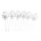 6 Epingles Cheveux Mariage Papillon Argent 