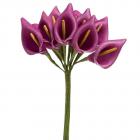 Fleur Mariage - 12 petites Arum sur tige - prune