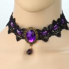  Choker Gothique Bijoux fantaisie Mariage Collier "Pourpre"  