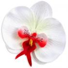 Tête Orchidées mariage blanche et rouge - decoration mariage (Lot de 10)