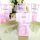 Boite a dragee mariage chaises rose marque place (lot de 10)