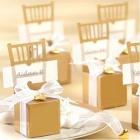 Boite dragée mariage chaises dorées marque place  (lot de 10)